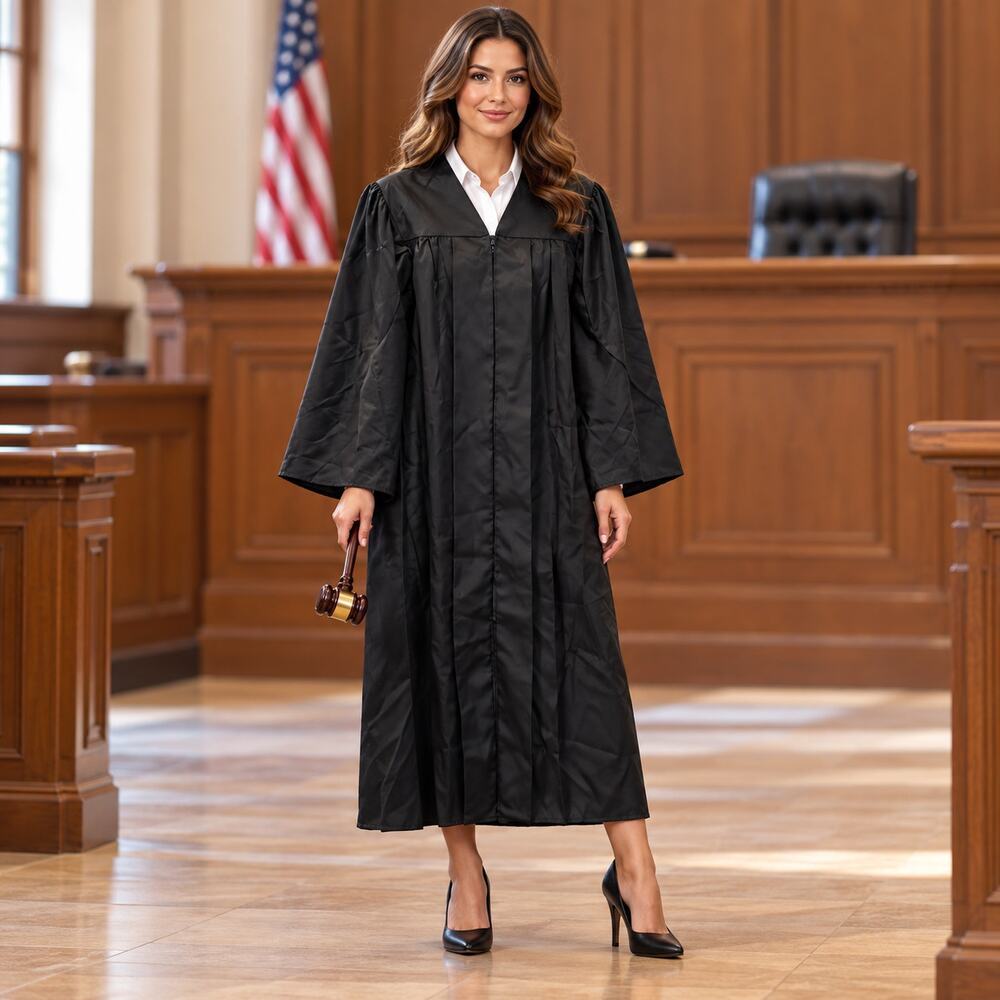 "Judge Robe Halloween Costume" Jostens Black Graduation Gown 5'4-5'6